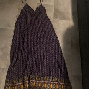 Forever Elegant Blue and Yellow Maxi Dress